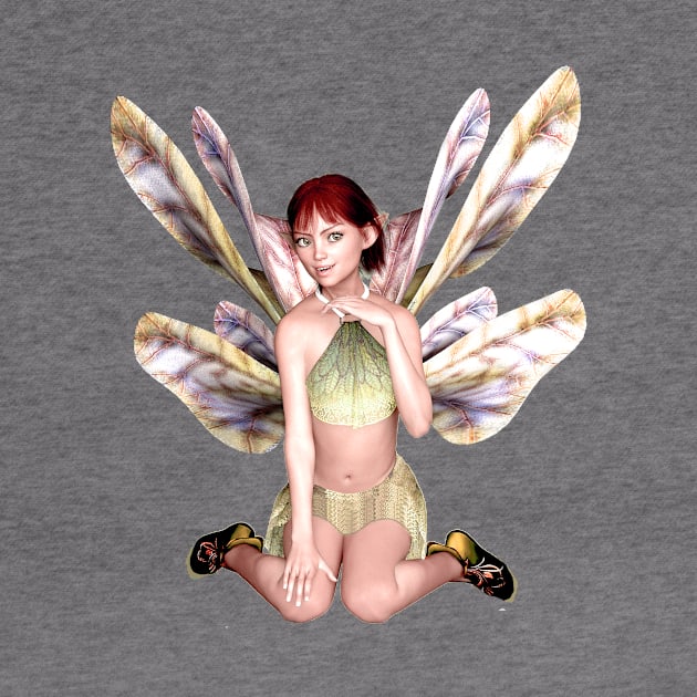 Cute elf fairy faerie butterfly wings happy girl by Fantasyart123